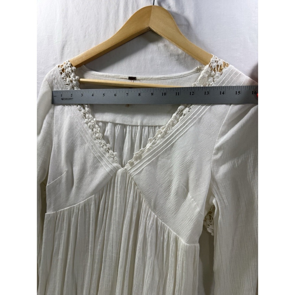 Free People Gental Dreamer Tunic Dress Women's Sm Lace Open Back Gauzy Boho - Picture 9 of 11